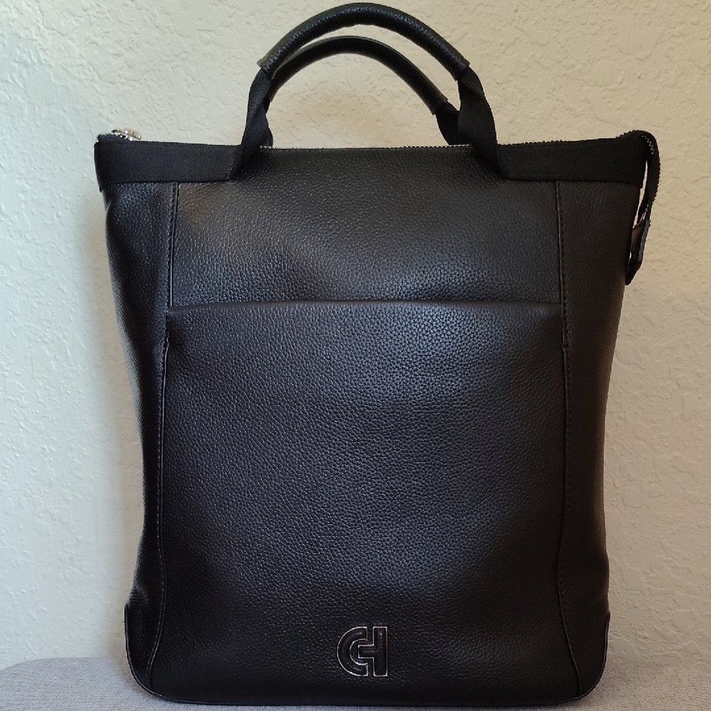 Cole Haan Black Pebble Leather Grand Ambition Convertible Backpack. NWT